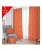 iShopping - Maguari Taffeta Embriodery Curtain With Cushion Cover 2 Pcs Orange