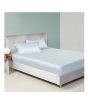 iShopping - Maguari Silk Fitted Double Bed Sheet With Pillow Covers Sky Blue