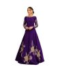 iShopping - Azhari Traders Embroidery Long Maxi With Trouser-Purple