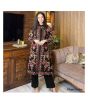 iShopping - Pista Collection Embroidered Gown With Sleeveless Inner And Trouser 3 Piece Suit For Women - One Size