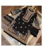 iShopping - Pista Collection Embroidery with Embroidered Dupatta 3 Piece Suit For Women - One Size-Just Black