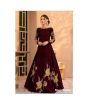 iShopping - Pista Collection Heavy Embroidery Neck Line Sleeves & Bottom Maxi For Women - One Size-Maroon