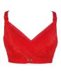 iShopping - Purple Bag Fancy Lace Non Padded Wireless Bra Red (0037)