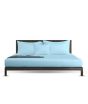 iShopping - Rainbow Linen Bed Sheet Set King Size Light Blue (Pack Of 3)