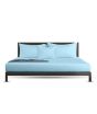 iShopping - Rainbow Linen Bed Sheet Set Single Size Light Blue (Pack Of 3)
