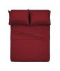 iShopping - Rainbow Linen Jersey Fitted Bed Sheet For Mattress Red (RHP-129) - King Size