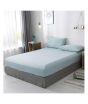 iShopping - Rainbow Linen Jersey Fitted Bed Sheet King Size Light Blue (RHP121)