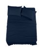 iShopping - Rainbow Linen Jersey Fitted Bed Sheet King Size Navy Blue (RHP125)
