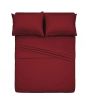 iShopping - Rainbow Linen Jersey Fitted Bed Sheet King Size Red (RHP230)