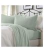 iShopping - Rainbow Linen Jersey Fitted Bed Sheet Single Size Green (RHP103)