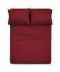 iShopping - Rainbow Linen Jersey Fitted Bed Sheet Single Size Red (RHP109)