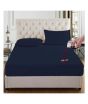 iShopping - Rainbow Linen Water Proof Fitted Bed Sheet Dark Blue (King Size)