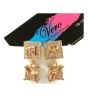iShopping - Vero by Sania Gold Plated Zircon Square Earring Champagne (E-255C)