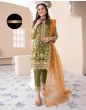 iShopping - Pista Collection 3pcs Heavy Embroidered Shirt Trouser Embroidered Dupatta-Green