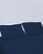 iShopping - Rainbow Linen Bed Sheet Set Full Size Dark Blue (Pack Of 3)