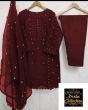 iShopping - Pista Collection 3pcs Embroidery Shirt Attached & Embroidered Dupatta
