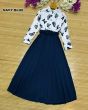 iShopping - Pista Collection 2pcs Butterfly Top With Skirt-Navy Blue